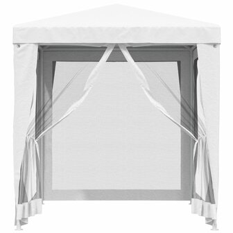 Partytent met 4 mesh zijwanden 2x2 m wit