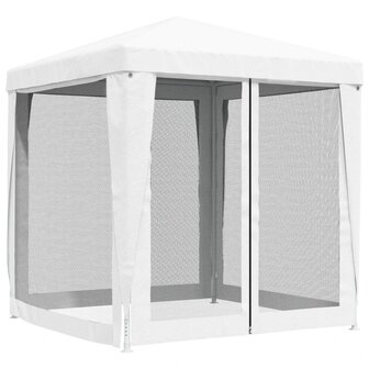 Partytent met 4 mesh zijwanden 2x2 m wit