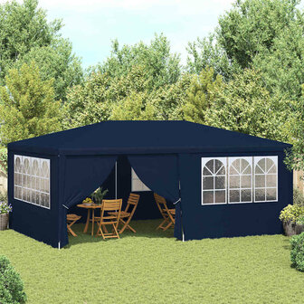 Partytent met zijwanden professioneel 90 g/m&sup2; 4x6 m blauw