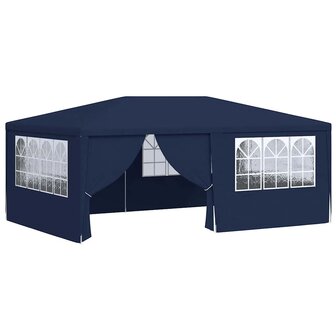 Partytent met zijwanden professioneel 90 g/m&sup2; 4x6 m blauw