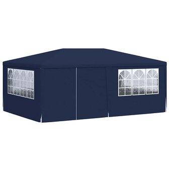 Partytent met zijwanden professioneel 90 g/m&sup2; 4x6 m blauw