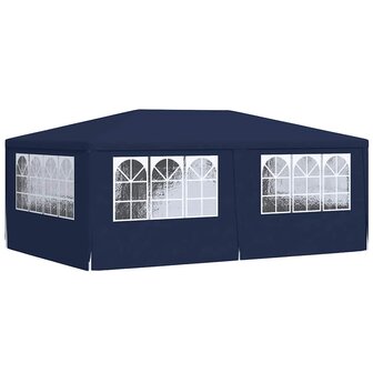Partytent met zijwanden professioneel 90 g/m&sup2; 4x6 m blauw
