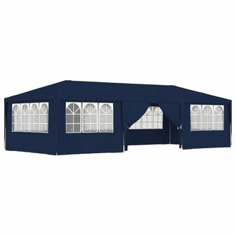 Partytent met zijwanden professioneel 90 g/m&sup2; 4x9 m blauw