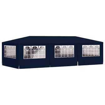 Partytent met zijwanden professioneel 90 g/m&sup2; 4x9 m blauw