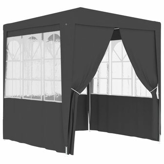 Partytent met wanden professioneel 90 g/m&sup2; 2,5x2,5 m antraciet