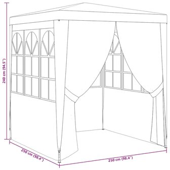 Partytent met wanden professioneel 90 g/m&sup2; 2,5x2,5 m antraciet