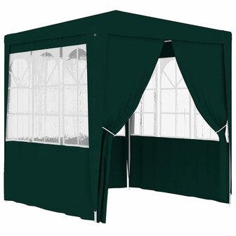 Partytent met zijwanden professioneel 90 g/m&sup2; 2,5x2,5 m groen