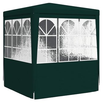 Partytent met zijwanden professioneel 90 g/m&sup2; 2,5x2,5 m groen