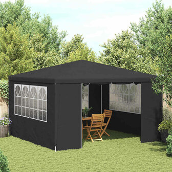 Partytent met zijwanden professioneel 90 g/m&sup2; 4x4 m antraciet