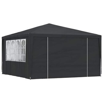 Partytent met zijwanden professioneel 90 g/m&sup2; 4x4 m antraciet