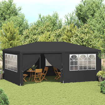 Partytent met zijwanden professioneel 90 g/m&sup2; 4x6 m antraciet