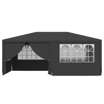 Partytent met zijwanden professioneel 90 g/m&sup2; 4x6 m antraciet