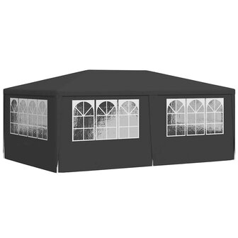 Partytent met zijwanden professioneel 90 g/m&sup2; 4x6 m antraciet