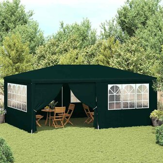 Partytent met zijwanden professioneel 90 g/m&sup2; 4x6 m groen