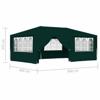 Partytent met zijwanden professioneel 90 g/m&sup2; 4x6 m groen