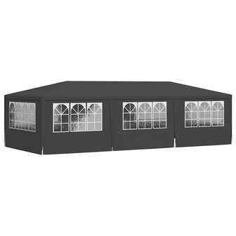 Partytent met zijwanden professioneel 90 g/m&sup2; 4x9 m antraciet