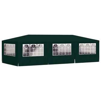 Partytent met zijwanden professioneel 90 g/m&sup2; 4x9 m groen