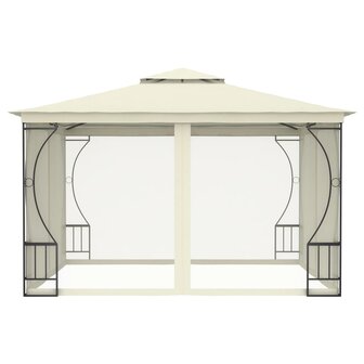 Prieel met netten 300x300x265 cm cr&egrave;mekleurig