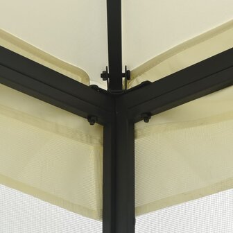 Prieel met netten 300x300x265 cm cr&egrave;mekleurig