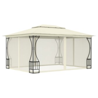 Prieel met netten 300x400x265 cm cr&egrave;mekleurig