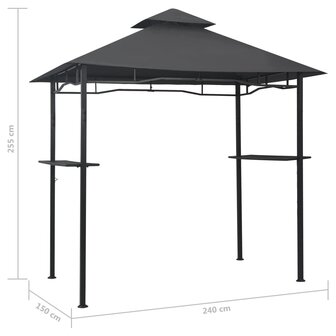 Barbecue paviljoen 240x150x255 cm staal antraciet