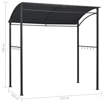 Barbecue paviljoen 215x150x220 cm staal antraciet