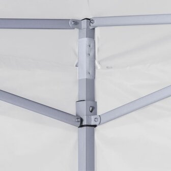 Partytent met 4 zijwanden inklapbaar 3x3 m staal wit
