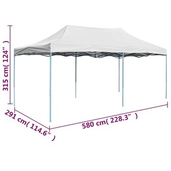 Partytent inklapbaar 3x6 m staal wit