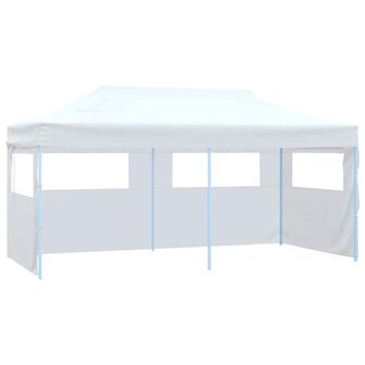 Partytent met 4 zijwanden inklapbaar 3x6 m staal wit