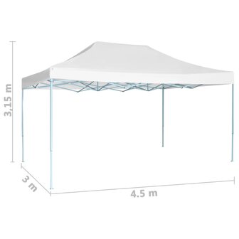 Partytent inklapbaar 3x4,5 m wit