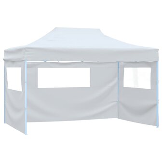 Partytent met 4 zijwanden inklapbaar 3x4,5 m wit