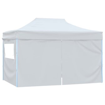 Partytent met 4 zijwanden inklapbaar 3x4,5 m wit