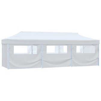 Partytent pop-up met 8 zijwanden 3x9 m wit