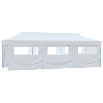 Partytent pop-up met 8 zijwanden 3x9 m wit