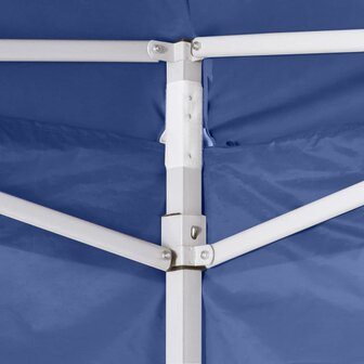 Partytent met 4 zijwanden inklapbaar 2x2 m staal blauw