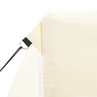 Partytent met 4 zijwanden inklapbaar 2x2 m staal cr&egrave;me