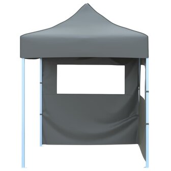 Partytent met 2 zijwanden inklapbaar 2x2 m staal antraciet