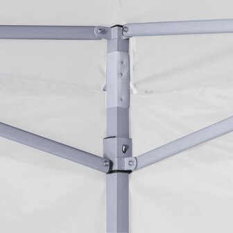 Partytent met 4 zijwanden inklapbaar 2x2 m staal wit