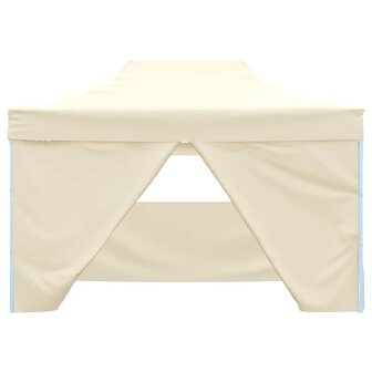 Partytent met 4 zijwanden inklapbaar 3x4 m staal cr&egrave;me