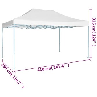 Partytent inklapbaar 3x4 m staal wit