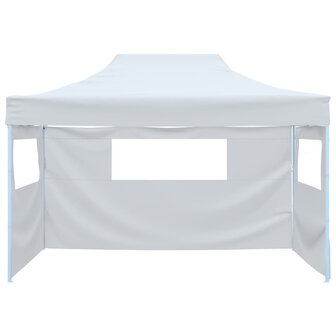 Partytent met 3 zijwanden inklapbaar 3x4 m staal wit