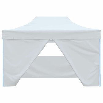 Partytent met 4 zijwanden inklapbaar 3x4 m staal wit