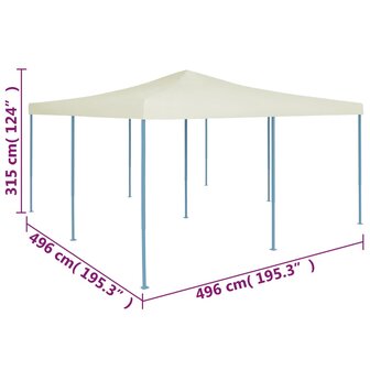 Prieel inklapbaar 5x5 m cr&egrave;me