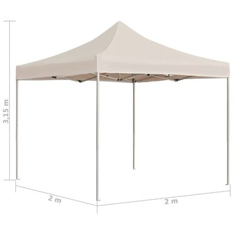 Partytent professioneel inklapbaar 2x2 m aluminium cr&egrave;me
