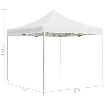 Partytent professioneel inklapbaar 2x2 m aluminium wit