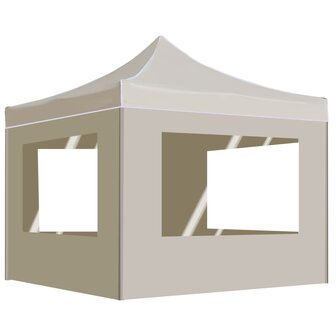 Partytent inklapbaar met wanden 2x2 m aluminium cr&egrave;me