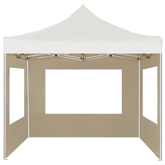 Partytent inklapbaar met wanden 2x2 m aluminium cr&egrave;me