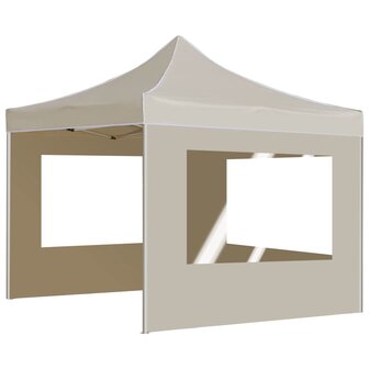 Partytent inklapbaar met wanden 2x2 m aluminium cr&egrave;me