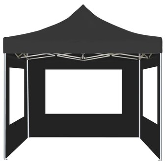 Partytent inklapbaar met wanden 2x2 m aluminium antraciet
