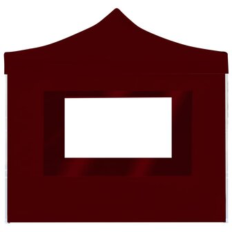 Partytent inklapbaar met wanden 2x2 m aluminium bordeauxrood